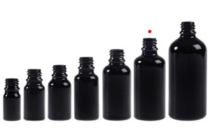 Стъклена черна бутилка за етерични масла 50 ml  PP18-5