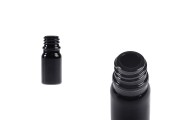 Glass bottle PP18 for essential oils 5ml in black froasted color