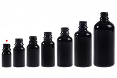 Glass bottle PP18 for essential oils 5ml in black froasted color