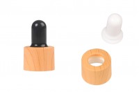 Комплект - пластмасов пръстен (дървен вид)  и биберон за капкомери и накрайници за шише PP18