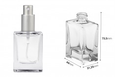 Стъклена правоъгълна  бутилка за парфюм  30 мл с гърловина ПП 18 