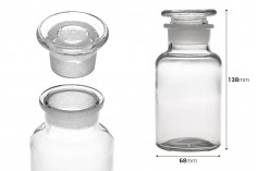 Стъклена прозрачна бутилка 250 мл със стъклена капачка 