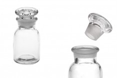 Стъклена прозрачна фармацевтична бутилка 30 мл със стъклена капачка 