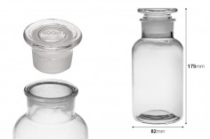 Стъклена прозрачна бутилка 500 мл със стъклена капачка