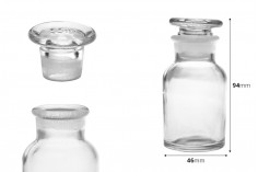 Стъклена прозрачна фармацевтична бутилка 60 мл със стъклена капачка 