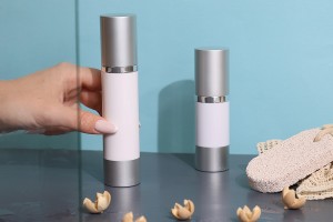 Бутилка Airless 50 ml (бяло тяло, с капачка алуминиева)-изображение_група