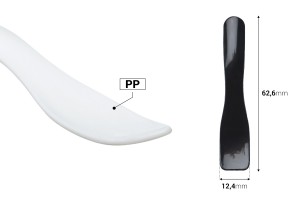 Шпатула 62,6 мм пластмасова (PP) в черен или бял цвят за крем - 50 бр-изображение_размери