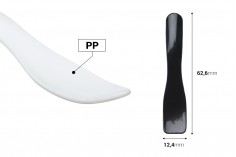 Krema için siyah renkte 62,8 mm plastik (PE) spatula - 50 adet