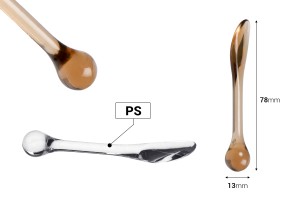 Шпатула крем - пластмасов (PS) 78 мм с объл край - 50 бр-изображение_размери