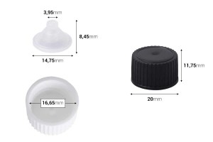 Пластмасова капачка с вътрешна конична тапа PP18-изображение_размери