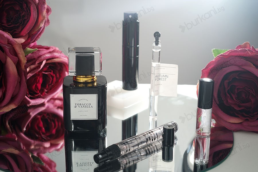 Луксозен стъклен флакон за парфюм 30 ml  с гърловина 15/400  (PP 15) в черен или бял цвят-изображение_група