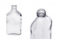Стъклена прозрачна плоска бутилка 200 мл 