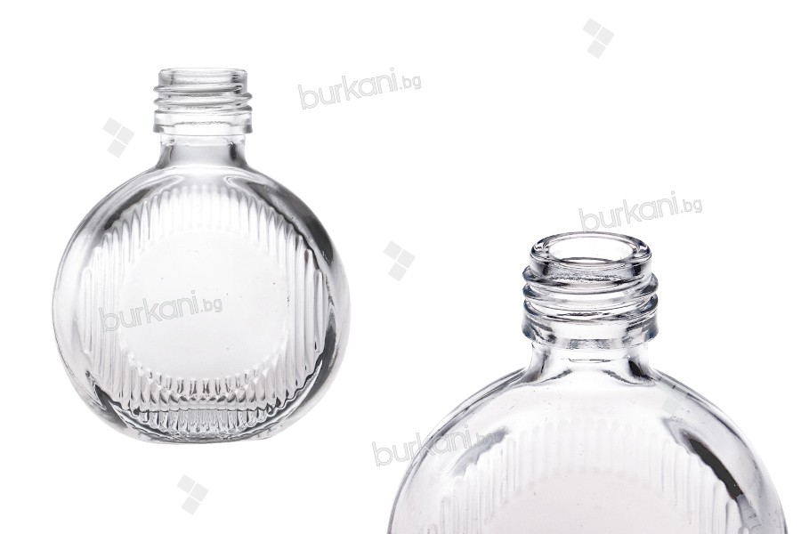 Стъклена кръгла бутилка 50 мл (PP24) - 6 бр.
