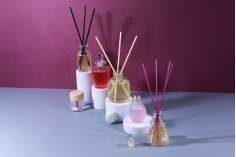 Glass decorative striped bottle 150 ml for reed diffuser