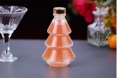 Стъклена бутилка 100 мл във формата на дърво - 6 бр. 