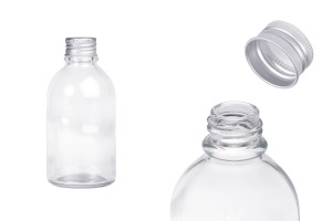 Стъклена кръгла бутилка 100 мл с алуминиева капачка - 6 бр.-изображение_продукт
