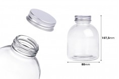 Bottle plastic (PET) 300 ml in clear color with cap for milk, juice, beverages