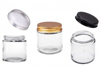 Glass clear jar 100 ml with aluminum cap and inner liner