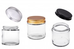 Glass clear jar 100 ml with aluminum cap and inner liner