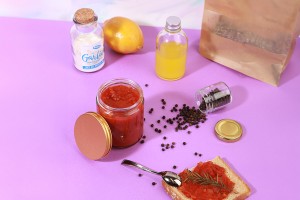 Стъклен прозрачен буркан 250 мл с алуминиева капачка с уплътнител - 6 бр.-изображение_група