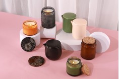Ceramic jar 140 ml with spout and handle for massage wax