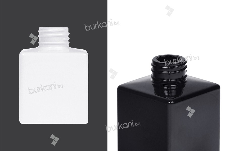 Стъклени квадратни бутилки в бяло или в черно за ароматизатори 100 мл (PP28)