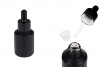 Serum için siyah damlalıklı 30 ml mat siyah cam şişe