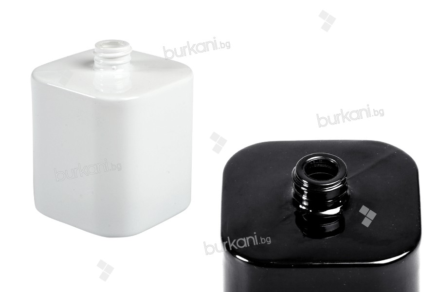 Луксозен стъклен флакон за парфюм 50 ml (PP 15) в черен или бял цвят