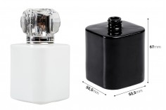 Луксозен стъклен флакон за парфюм 50 ml  с гърловина 15/400  (PP 15) в черен или бял цвят