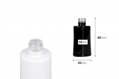 Стъклена овална бяла или черна бутилка за парфюм  30 ml 18/415