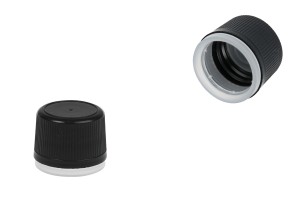 Черна пластмасова капачка със защитен пръстрен  PP18-изображение_продукт