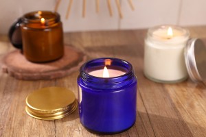 Стъклен син буркан за крем 100 мл с алуминиева капачка-изображение_група