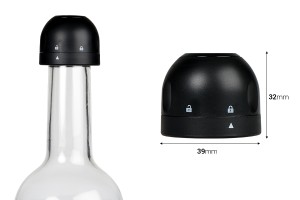 Предпазна запушалка за многократна употреба за бутилки шампанско-изображение_размери