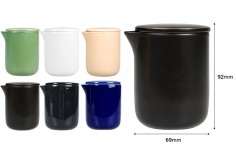 Ceramic jar 140 ml with spout and handle for massage wax