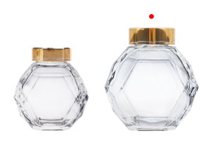 Стъклен буркан 380 мл със златен капак за мед-изображение_група