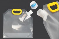 Опаковка тип Doy Pack прозрачна  2 литра  с бяла предпазна капачка и дръжка - 10 бр