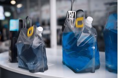 Опаковка тип Doy Pack прозрачен 5L с бяла предпазна капачка и дръжка - 10 бр