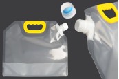 Опаковка тип Doy Pack прозрачна  2.5 литра  с бяла предпазна капачка и дръжка - 10 бр