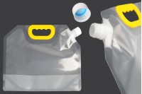 Опаковка тип Doy Pack прозрачна  2.5 литра  с бяла предпазна капачка и дръжка - 10 бр