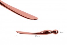 Метална шпатула за крем 77 мм - роз -голд- с кръгъл накрайник - 6 бр. 