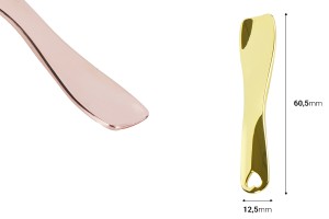 Златиста или розова метална шпатула за крем  60,5 mm - 6 бр.-изображение_размери