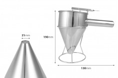 Фуния неръждаема стомана 1200 мл ( 21 мм) за пълнене на свещи и сапуни