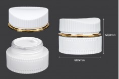 Luxury 30ml glass jar in beige matte for cream with cap and plastic gasket