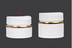 Luxury 30ml glass jar in beige matte for cream with cap and plastic gasket