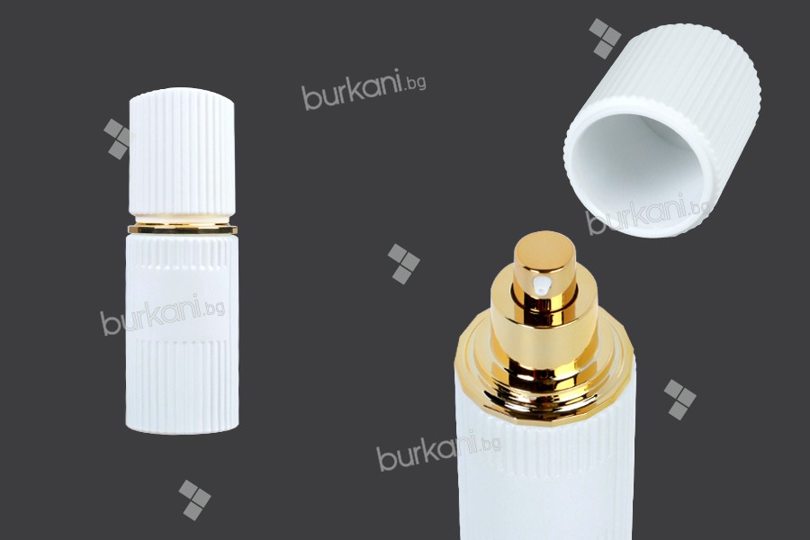 Luxury 40 ml glass bottle in beige matte color with cap and cream pump