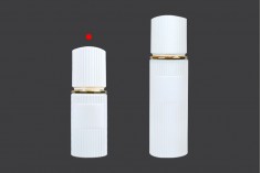 Luxury 40 ml glass bottle in beige matte color with cap and cream pump