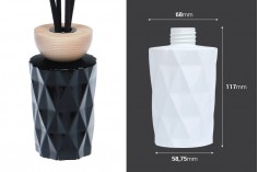 Стъклена бутилка 180 ml (PP28) релефна в бял или черен матов цвят за ароматизатори