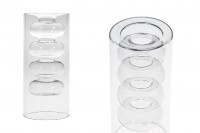 Cam şişe "şeklinde" Çift aralıklı "Grup üzüm" ile 2 doğal konik mantarlar. El yapımı üflemeli cam-480 ml