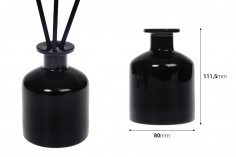 Стъклена бутилка от 250 мл в черен цвят за ароматизатор 