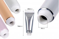 Пластмасова туба  в различни цветове 10 ml (широко гърло) с вътрешно алуминиево покритие - 12 бр.